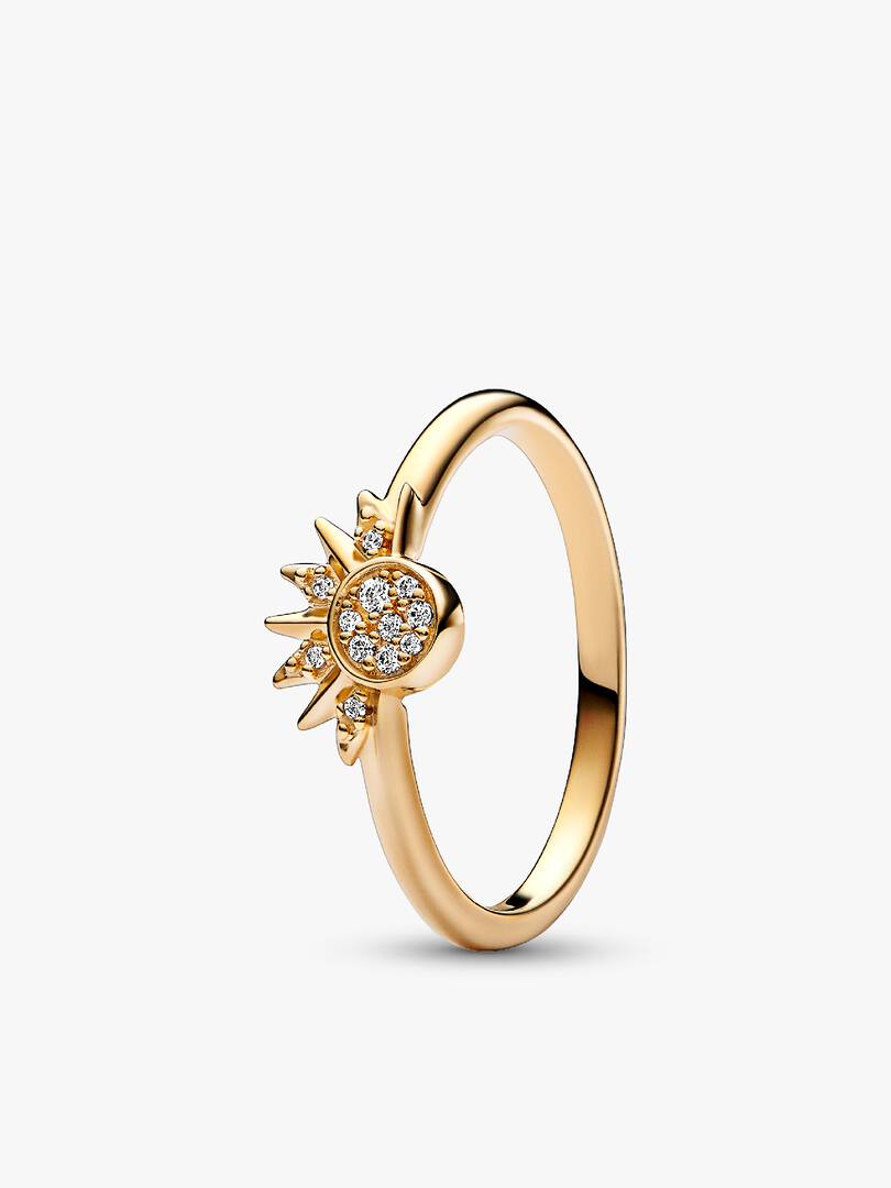 anillos sol y luna con destellos
