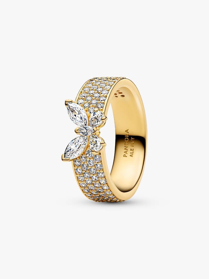 anillo ancho mariposa brillante