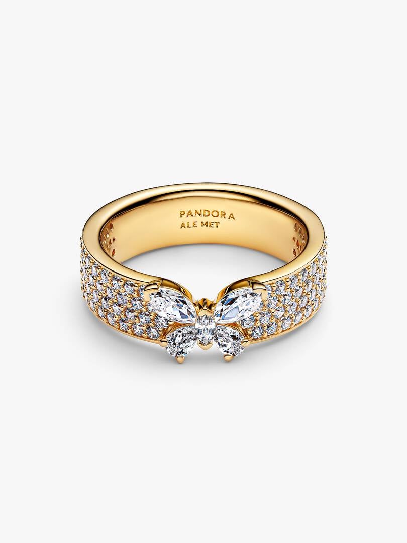 anillo ancho mariposa brillante