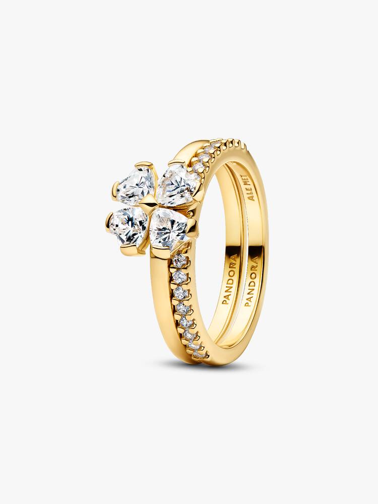 Anillo divisible Trébol de la Suerte brillante
