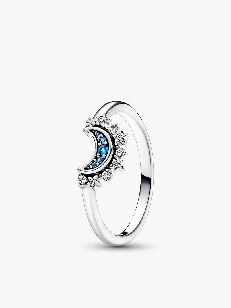 anillos sol y luna con destellos