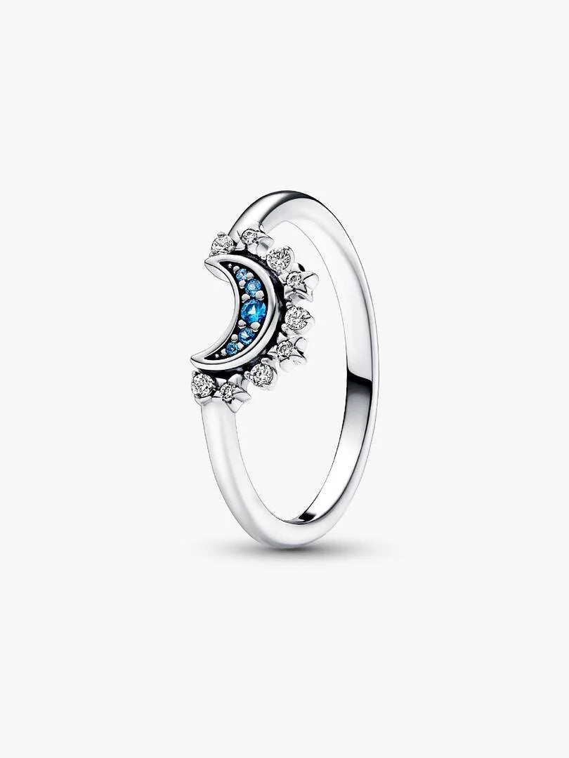 Anillo de luna azul celestial