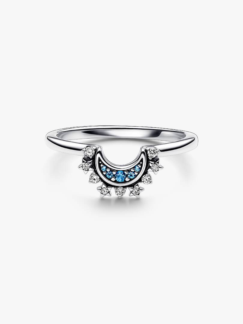 Anillo de luna azul celestial