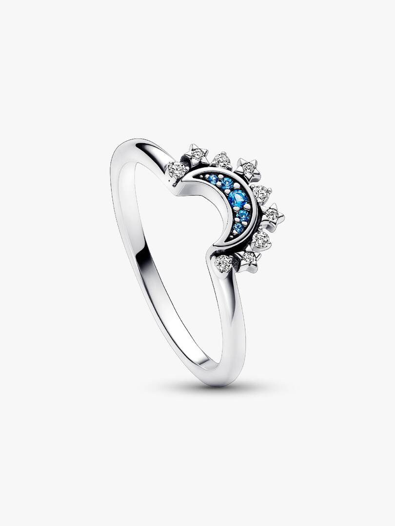 Anillo de luna azul celestial