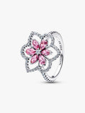 Anillo cóctel de doble flor