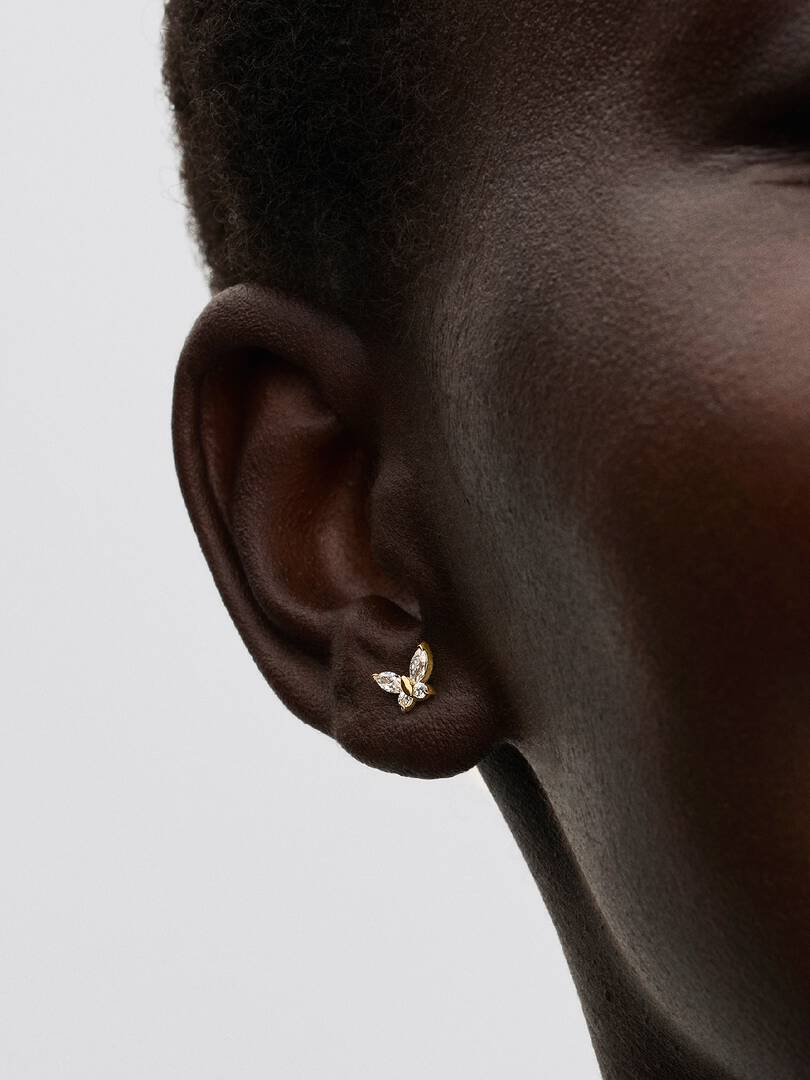 Pendientes de Botón Mariposa