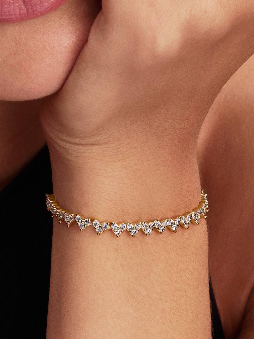 Pulsera Corazón Triple Gemas