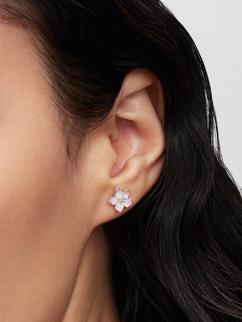 Pendientes de botón Flor de Cerezo