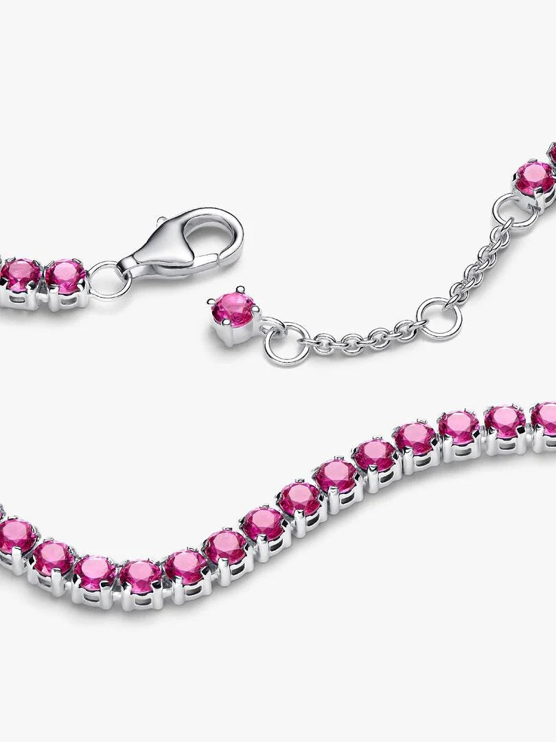 Pulsera de Tenis Rosa Brillante