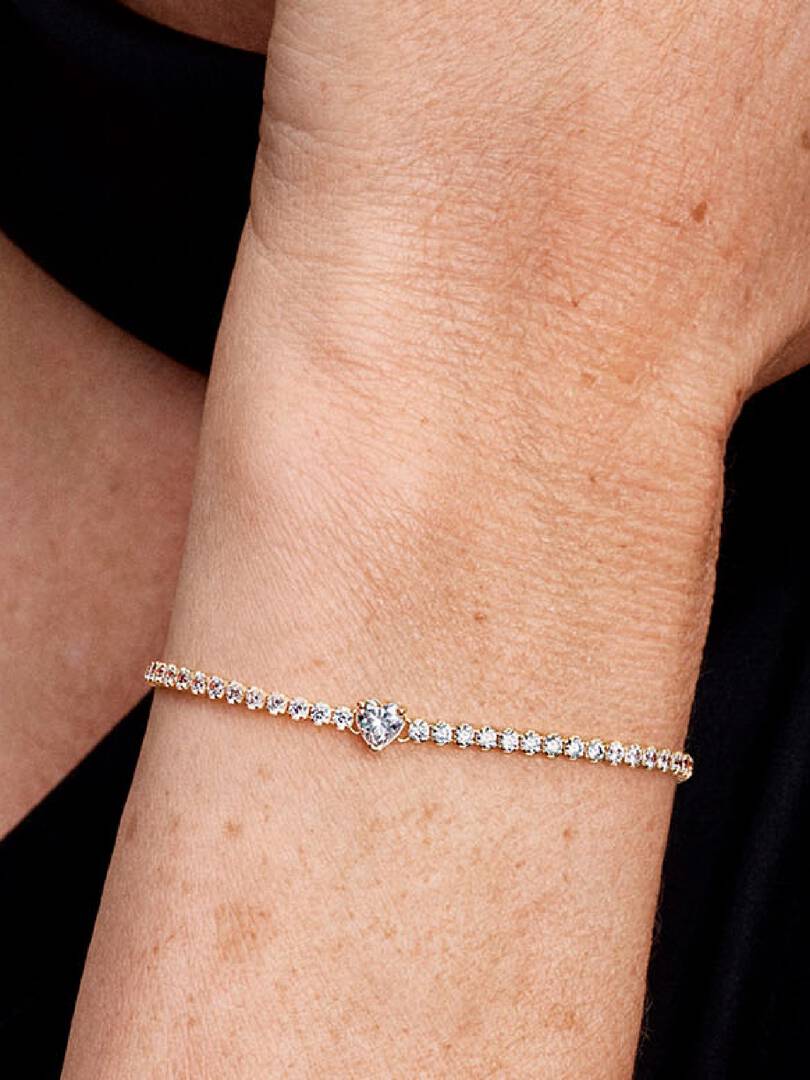 Pulsera de Tenis Corazón Brillante