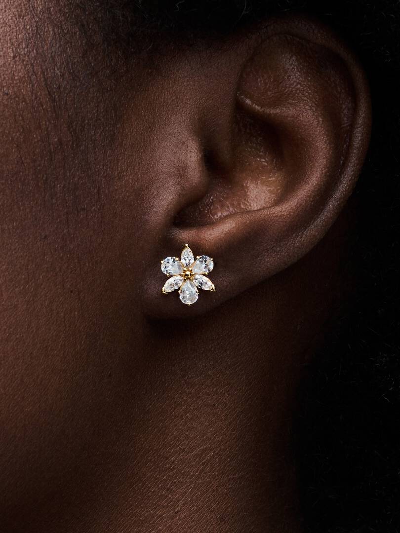 Pendientes de Botón Herbario Brillante